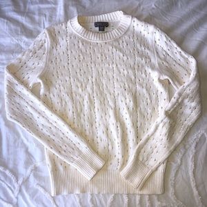 Cream Sweater with Perforated detailing